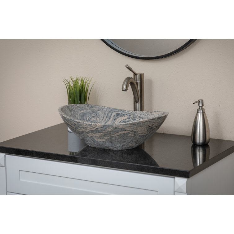 Juparana Granite 20'' Oval Vessel Bathroom Sink