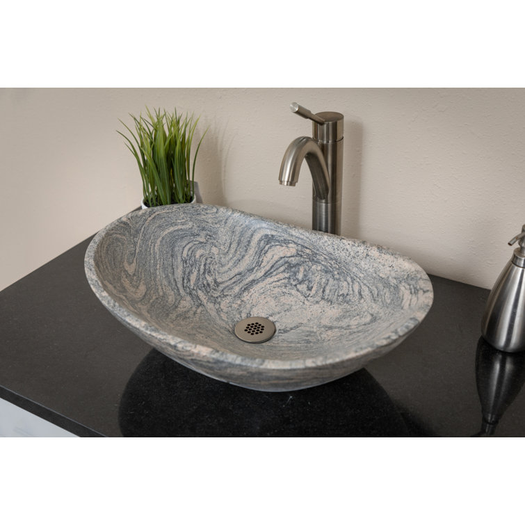 Juparana Granite 20'' Oval Vessel Bathroom Sink