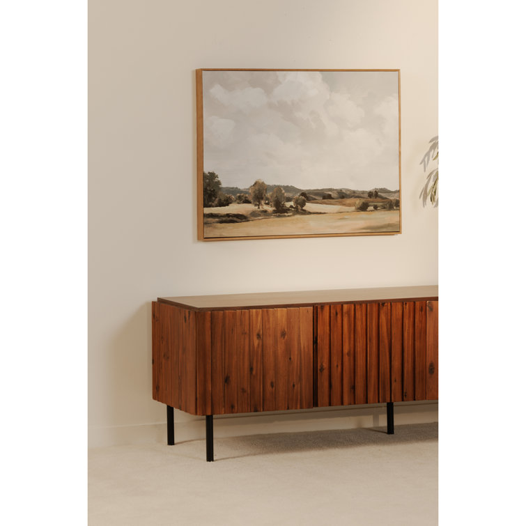 Emelio 74'' Dark Brown Acacia Wood Media Console