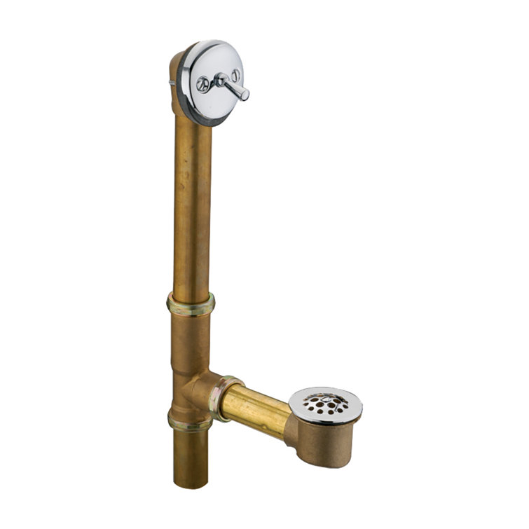 1-1/2" Brass Standing Bath Waste & Overflow Combo with Chrome Trim