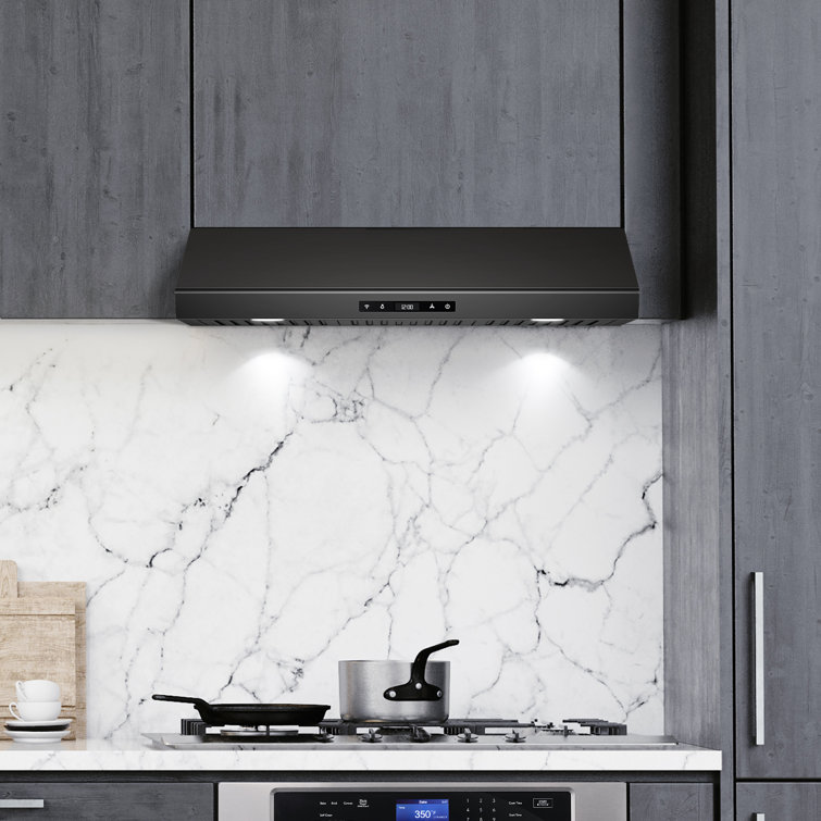 30-Inch Matte Black Stainless Steel Under Cabinet Range Hood