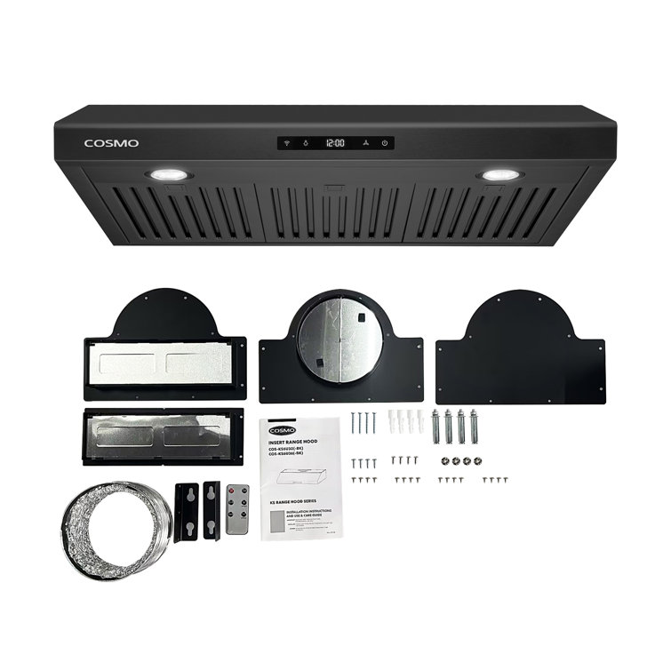 30-Inch Matte Black Stainless Steel Under Cabinet Range Hood