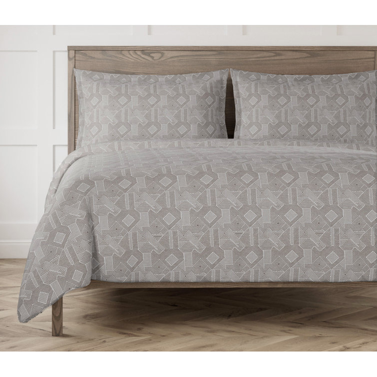 King Ash Cotton Duvet Cover Set with Shams
