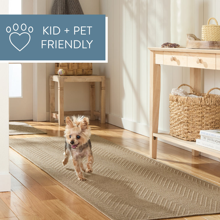 Blue Solid Synthetic Flat Woven Non-slip Washable Area Rug 10' x 14'