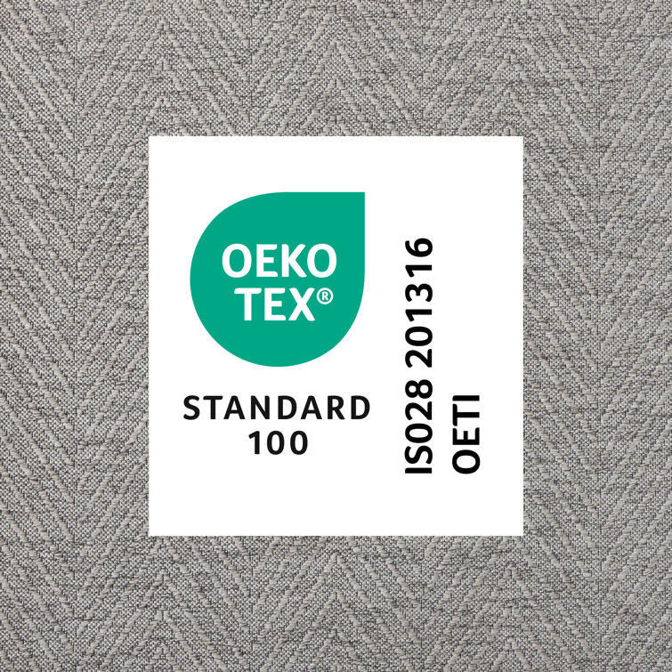 Gray Round Herringbone Washable Synthetic Area Rug