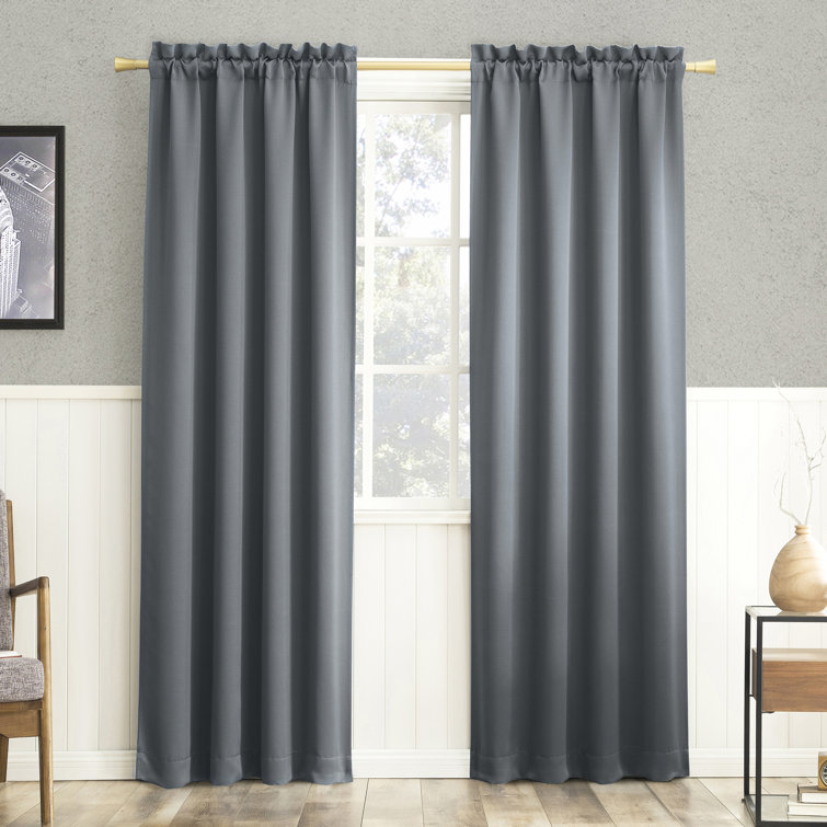 Gray Thermal Blackout Rod Pocket Curtain Panel