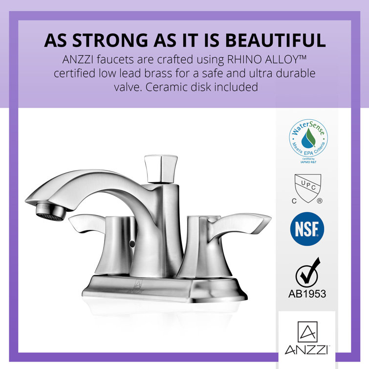 Brushed Nickel Dual Handle Centerset Bathroom Faucet