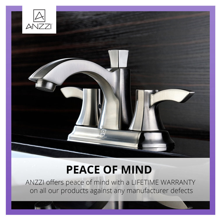 Brushed Nickel Dual Handle Centerset Bathroom Faucet