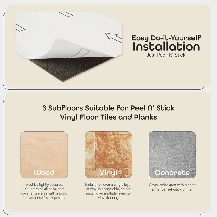 Stone Herringbone Medium Vinyl Peel and Stick Floor Tiles