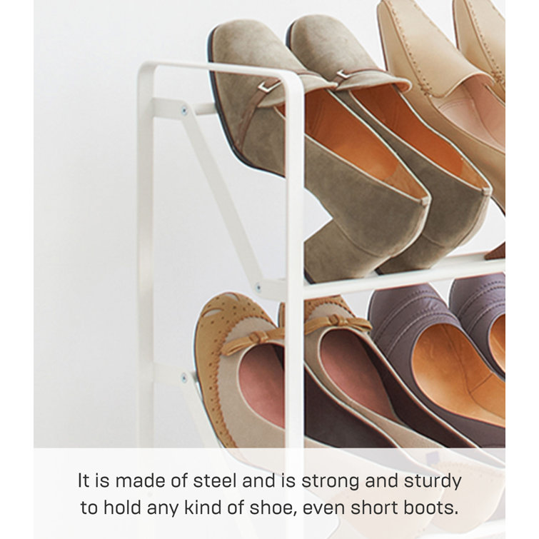 White Metal Slim 4-Tier Shoe Rack