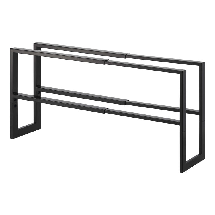 Black Adjustable Steel Double Shoe Rack, Expandable