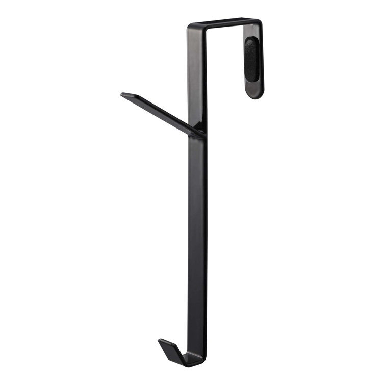 Black Metal Over-the-Door Double Hook Rack