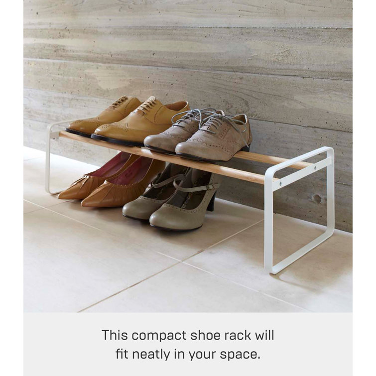 Expandable White Steel Shoe Rack with Stackable Design