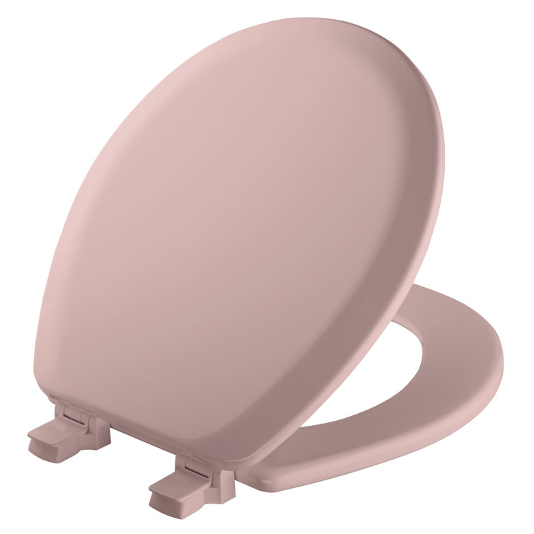 Mayfair Round Pink Enameled Wood Toilet Seat with Gloss Finish