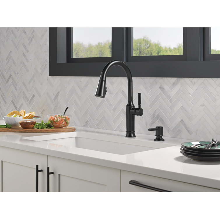 Renaldi Matte Black Metal Deck-Mount Soap Dispenser