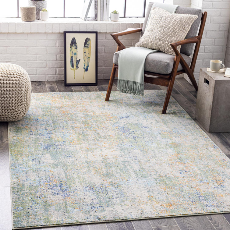 Mcneel Easy Care Washable Blue Rectangular Synthetic Rug