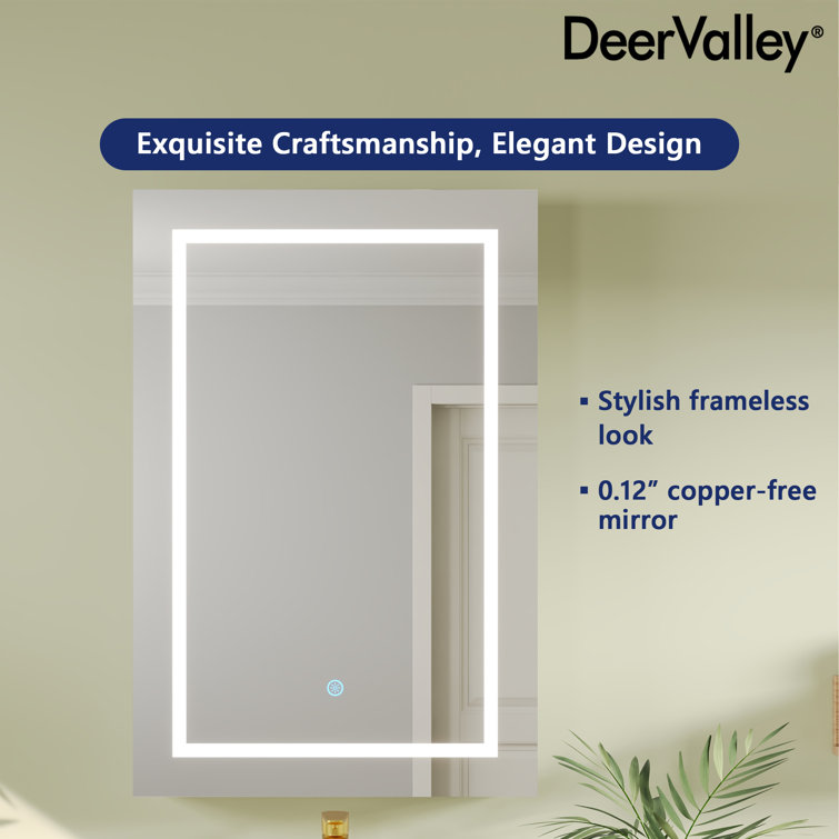 24'' W x 36'' H LED Lighted Wall Mounted Medicine Cabinet with Mirror