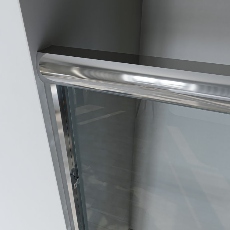 60'' Chrome Framed Sliding Shower Door with Clear Glass