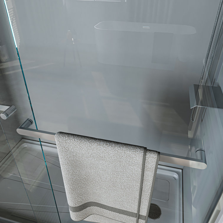 60'' Chrome Framed Sliding Shower Door with Clear Glass