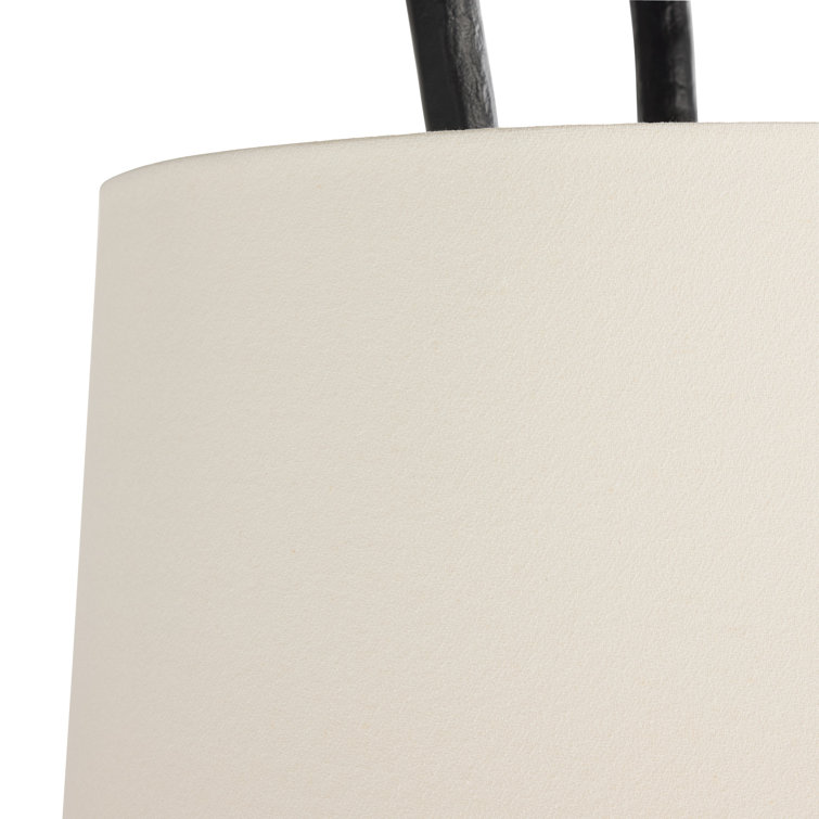 Bronze Tripod Floor Lamp with Off-White Cotton Shade