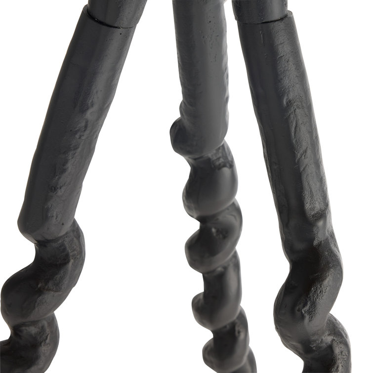 Bronze Tripod Floor Lamp with Off-White Cotton Shade