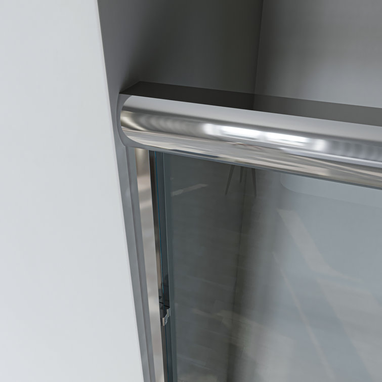 34''-35.5'' Black Aluminum Frameless Bi-Fold Shower Door