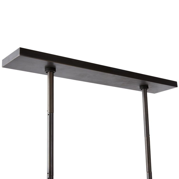 Erica 58'' Bronze and Opal Glass Linear Chandelier