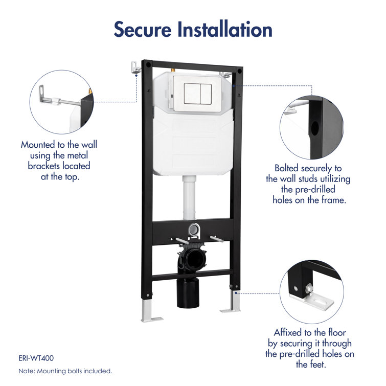 Hampton Matte Black Elongated Wall Mounted Dual Flush Toilet
