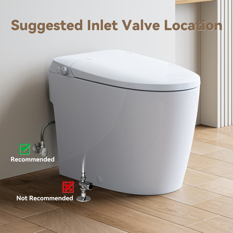 White Elongated Free Standing Non-Electric Smart Bidet Toilet