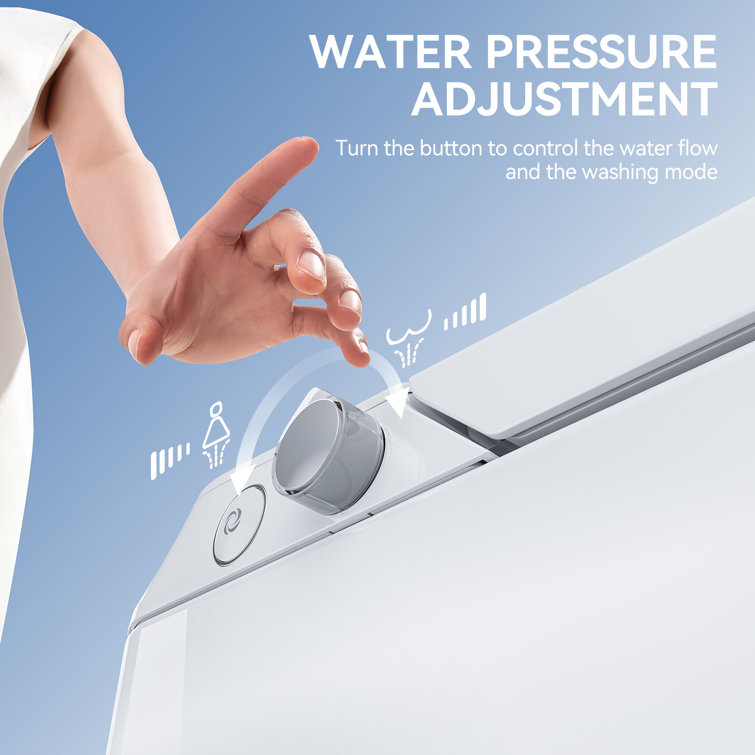 White Elongated Free Standing Non-Electric Smart Bidet Toilet
