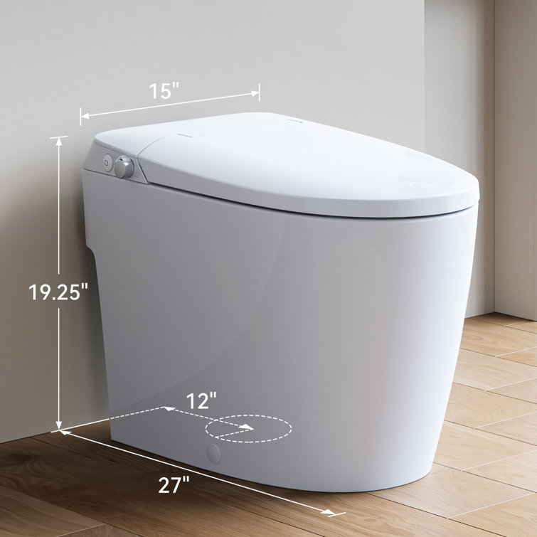 White Elongated Free Standing Non-Electric Smart Bidet Toilet