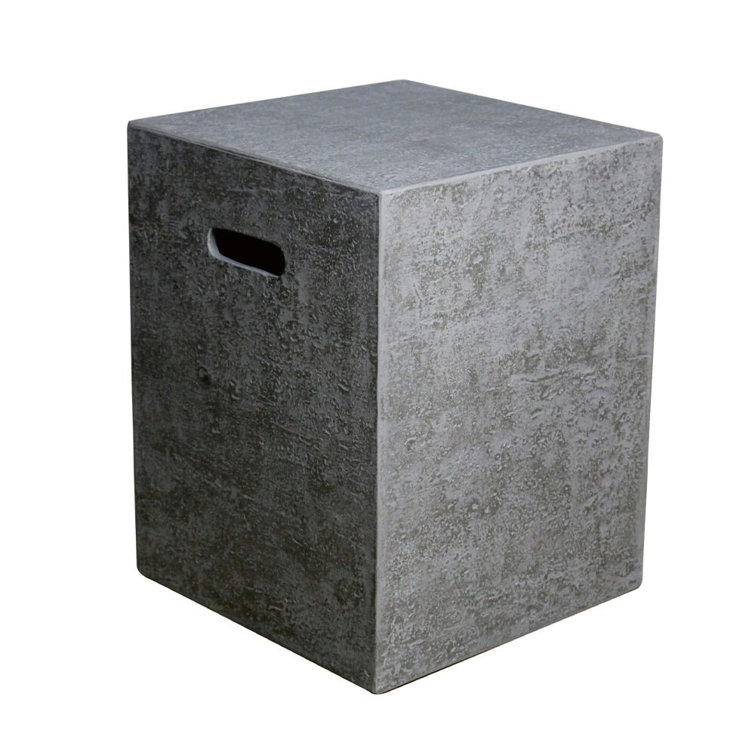 Light Gray Concrete Propane Tank Cover Side Table