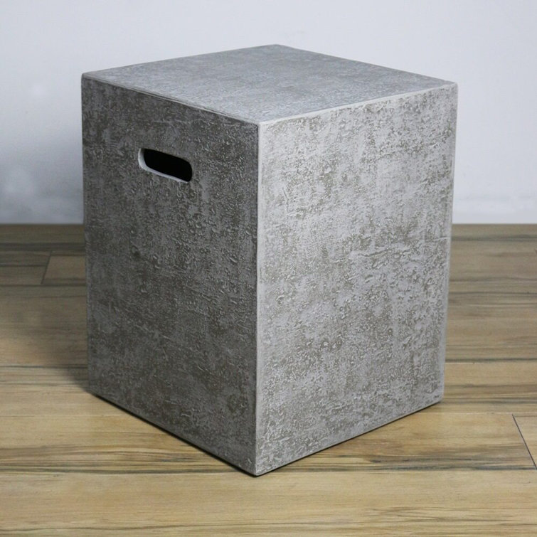 Light Gray Concrete Propane Tank Cover Side Table