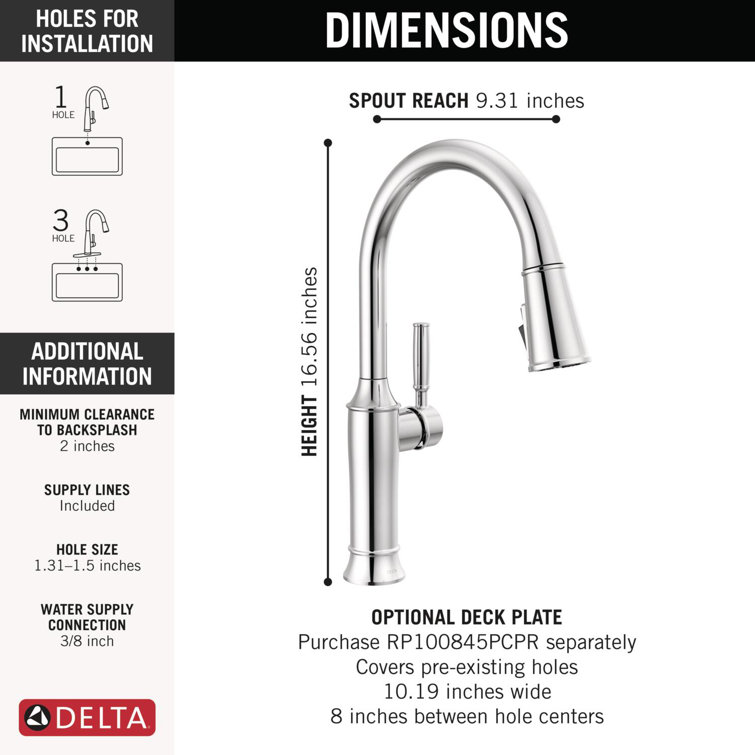 Renaldi Chrome Pull Down Kitchen Faucet with Spray