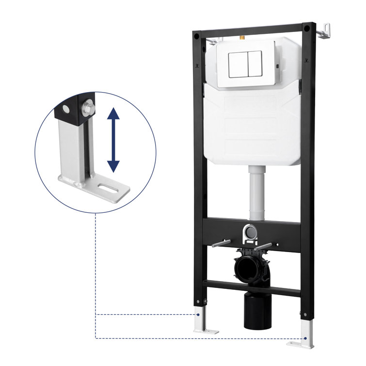 Hampton Matte Black Elongated Wall Mounted Dual Flush Toilet