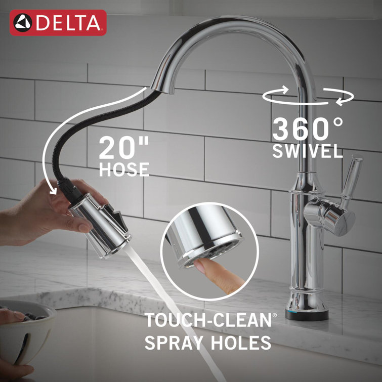 Renaldi Chrome Touchless Pull-down Kitchen Faucet with Pull-out Spray