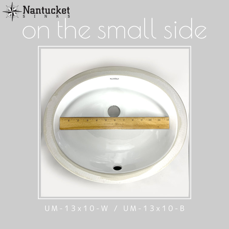 White Ceramic Oval Undermount Bathroom Sink with Overflow