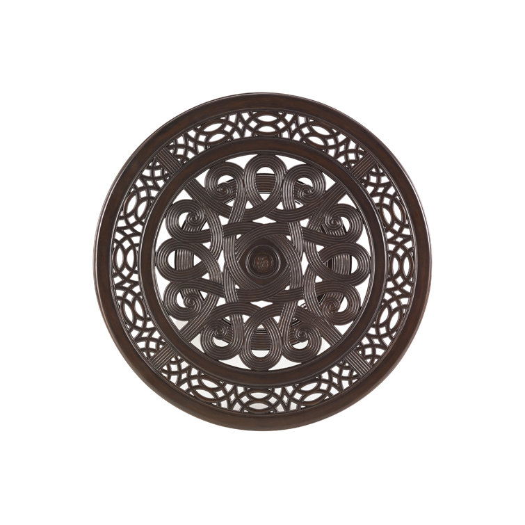 Elegant Black Metal Scroll Design Bar Table