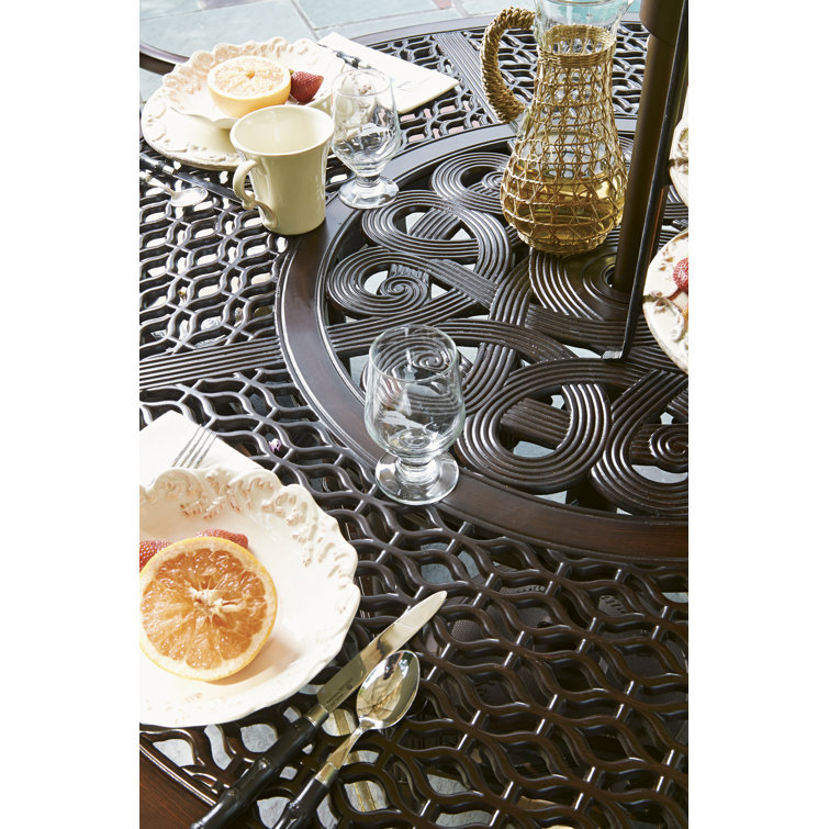 Royal Brown Aluminum Round Formal Dining Table