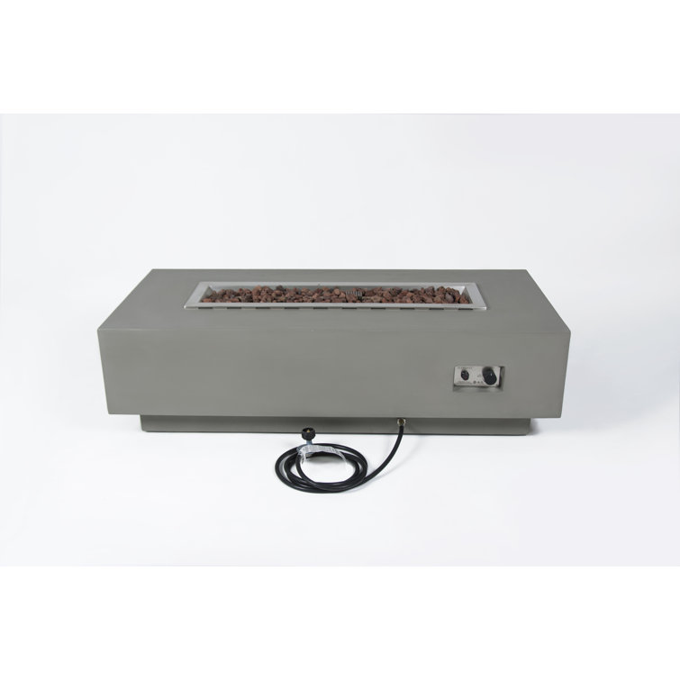 Granville Light Gray Concrete Gas Fire Pit Table