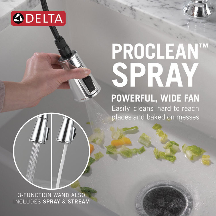 Renaldi Chrome Bridge Kitchen Faucet with Pull-out Spray