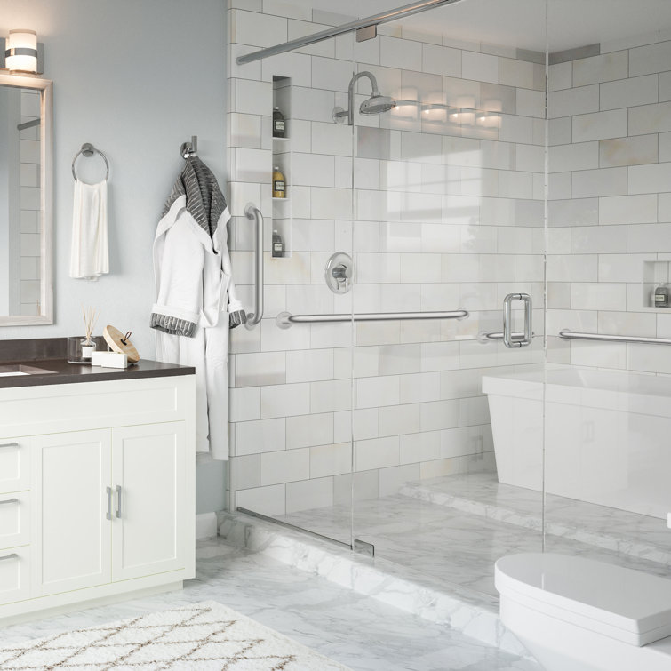 12-Inch Polished Stainless Steel Safety Grab Bar