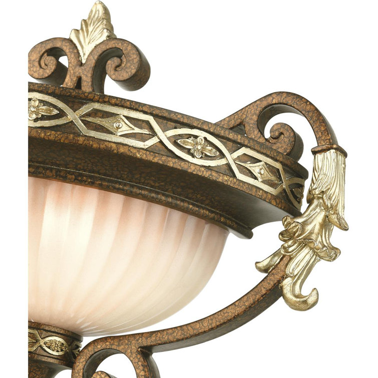 Palacial Bronze Gilded 1-Light Wall Sconce with Gold Dusted Art Glass