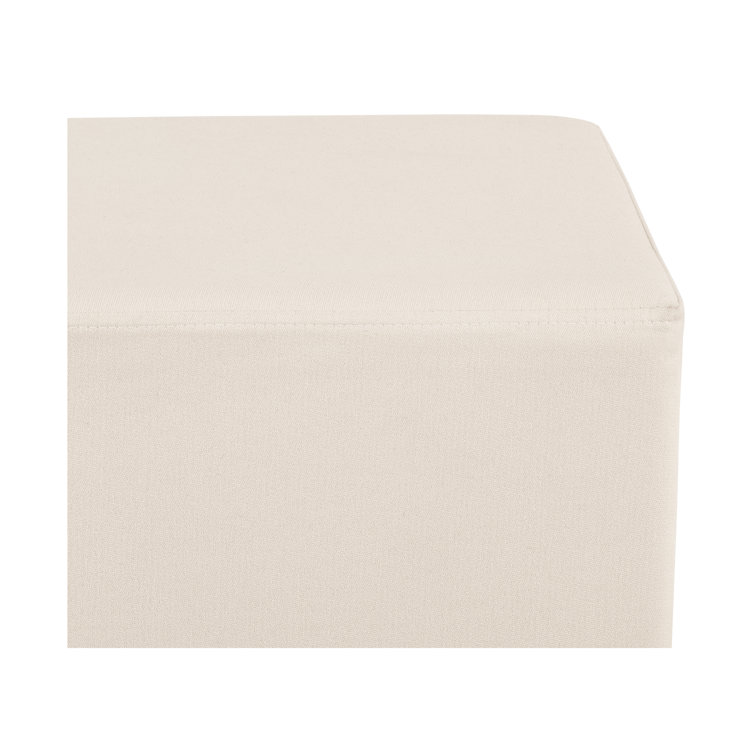 Cream and Cork 15" Cube Storage Ottoman with Cushioned Seat