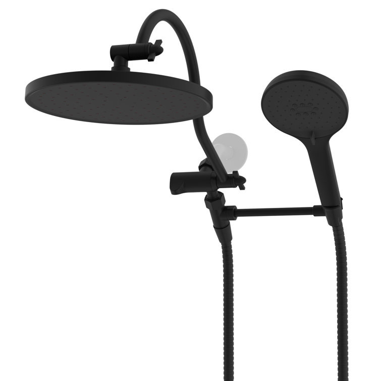 Matte Black 10'' High Pressure Rainfall Shower Head with Hand Sprayer