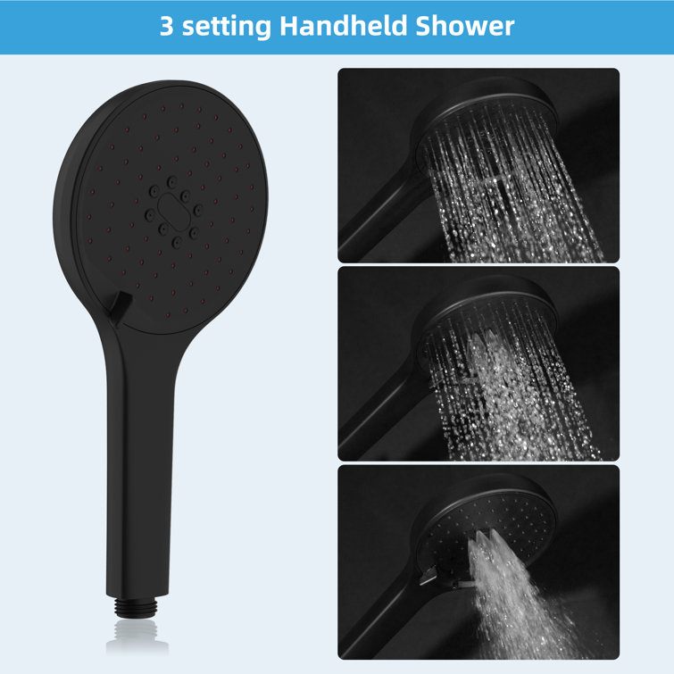 Matte Black 10'' High Pressure Rainfall Shower Head with Hand Sprayer