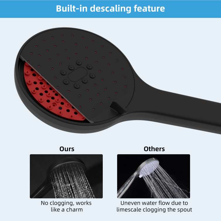 Matte Black 10'' High Pressure Rainfall Shower Head with Hand Sprayer