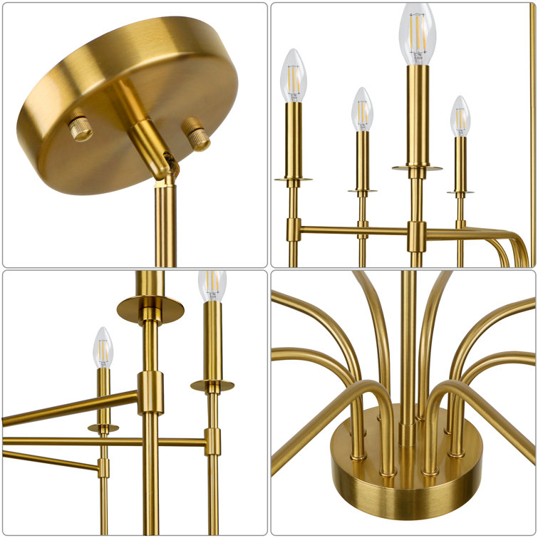 Gold Metal 8-Light Candle Style Chandelier