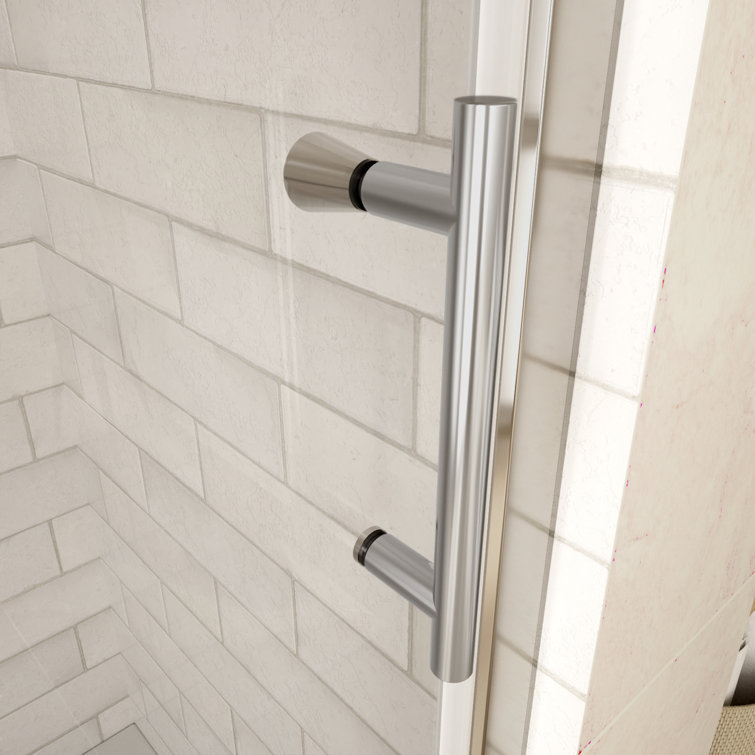 28'' W x 72'' H Frameless Clear Glass Pivot Shower Door in Chrome