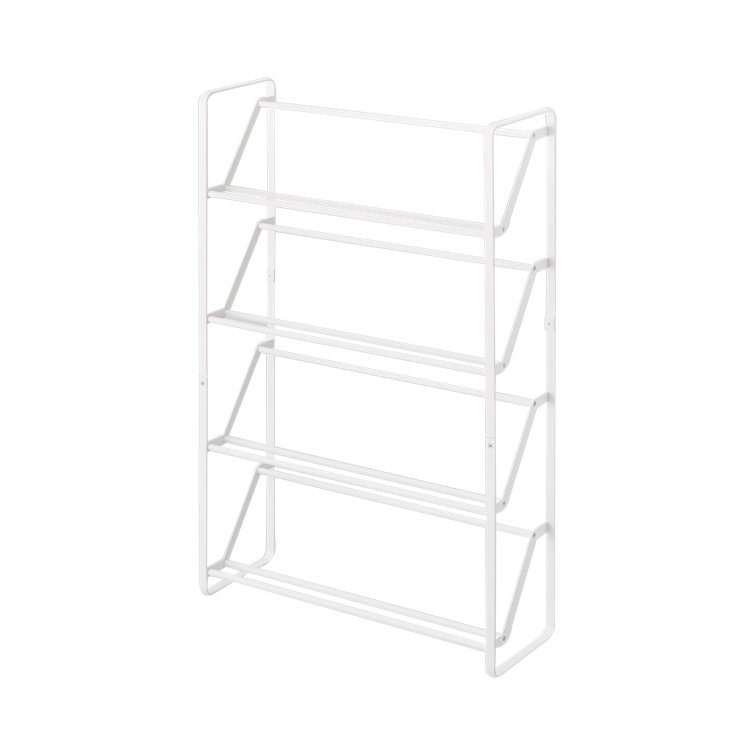 White Metal Slim 4-Tier Shoe Rack